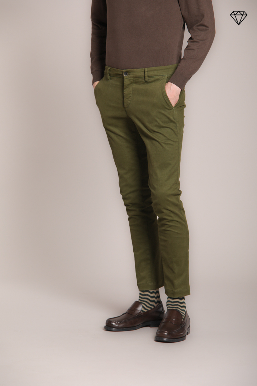 Milano Herren Chino Hose in Gabardine Stretch Extra Slim Fit ①
