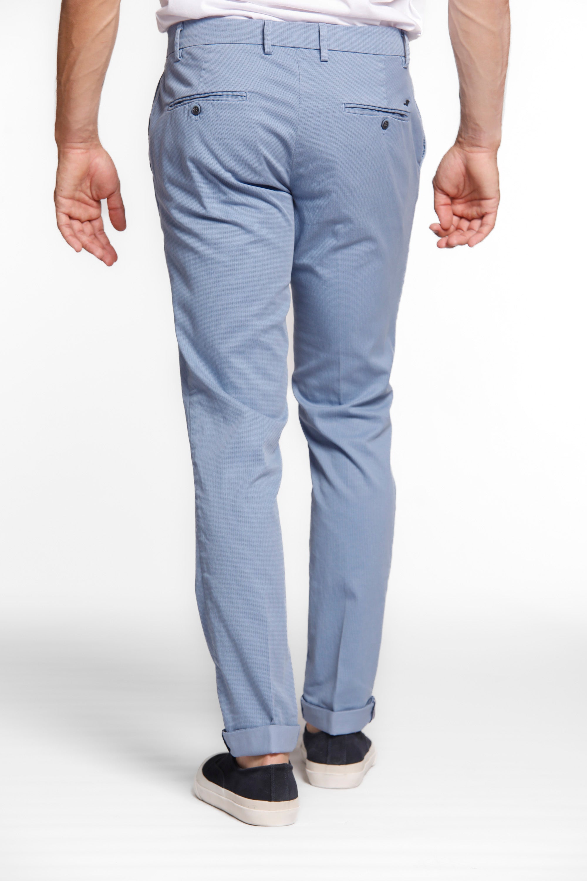Milano Style pantalone chino uomo in twill e tencel microstampa extra slim