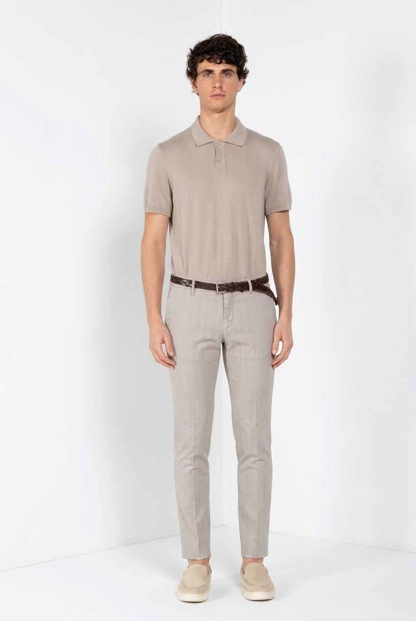 Milano men's chino pants in herringbone extra slim fit