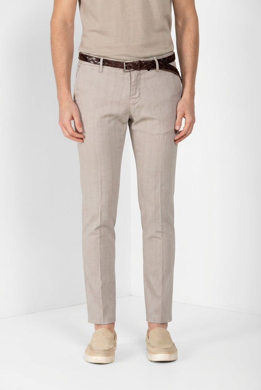 Milano men's chino pants in herringbone extra slim fit