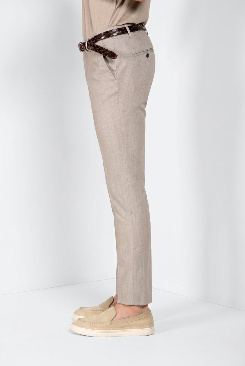 Milano men's chino pants in herringbone extra slim fit