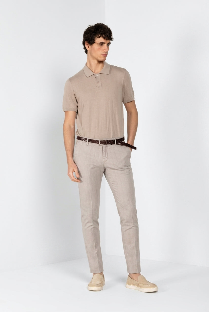 Milano men's chino pants in herringbone extra slim fit
