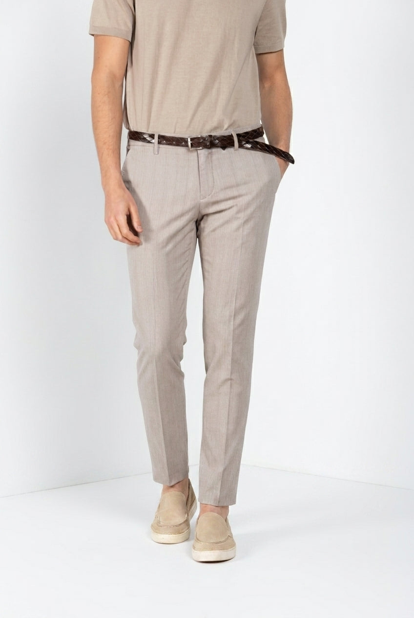Milano men's chino pants in herringbone extra slim fit