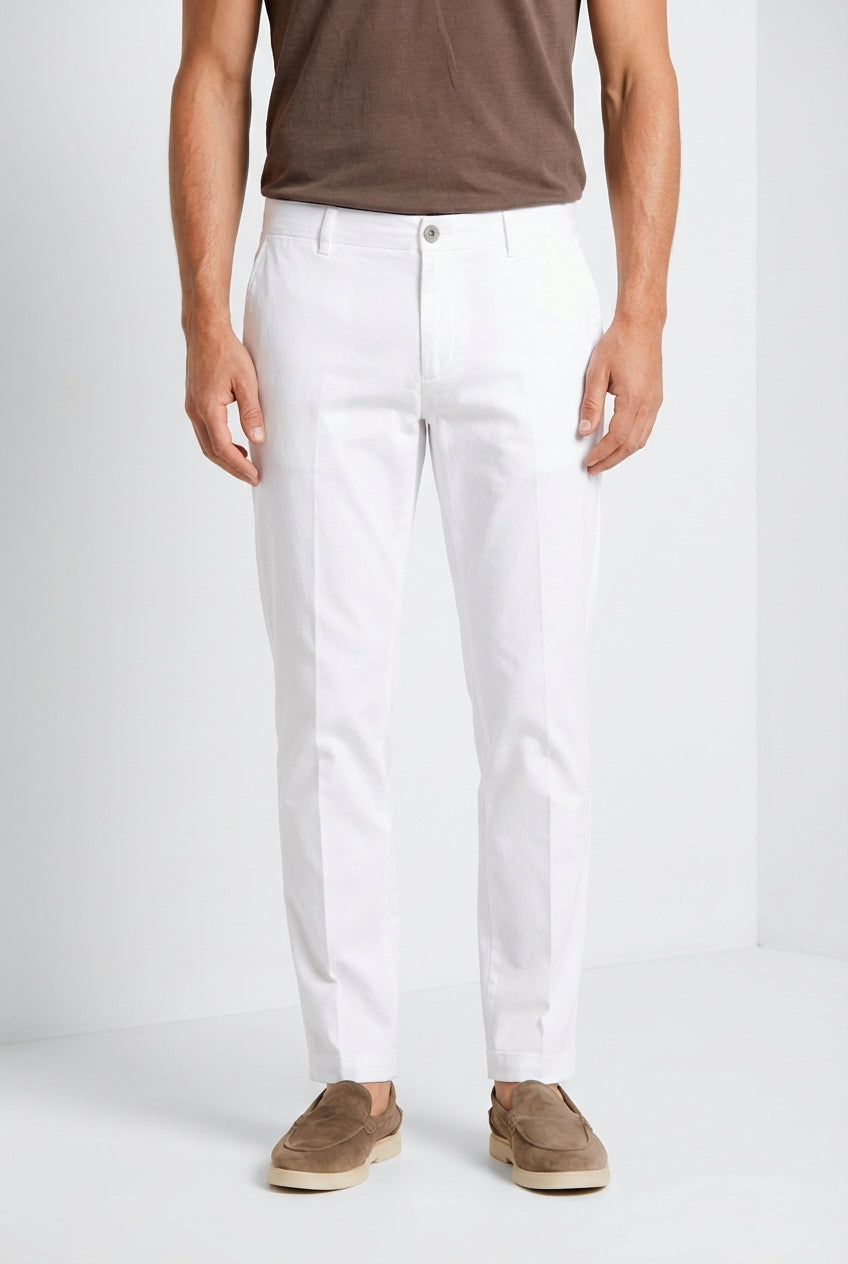 Pantaloni Chino Uomo Elasticizzati, Regular Fit, Vita Elastica, 97% Poliestere 3% Elastan, Per Ufficio E Tempo Libero