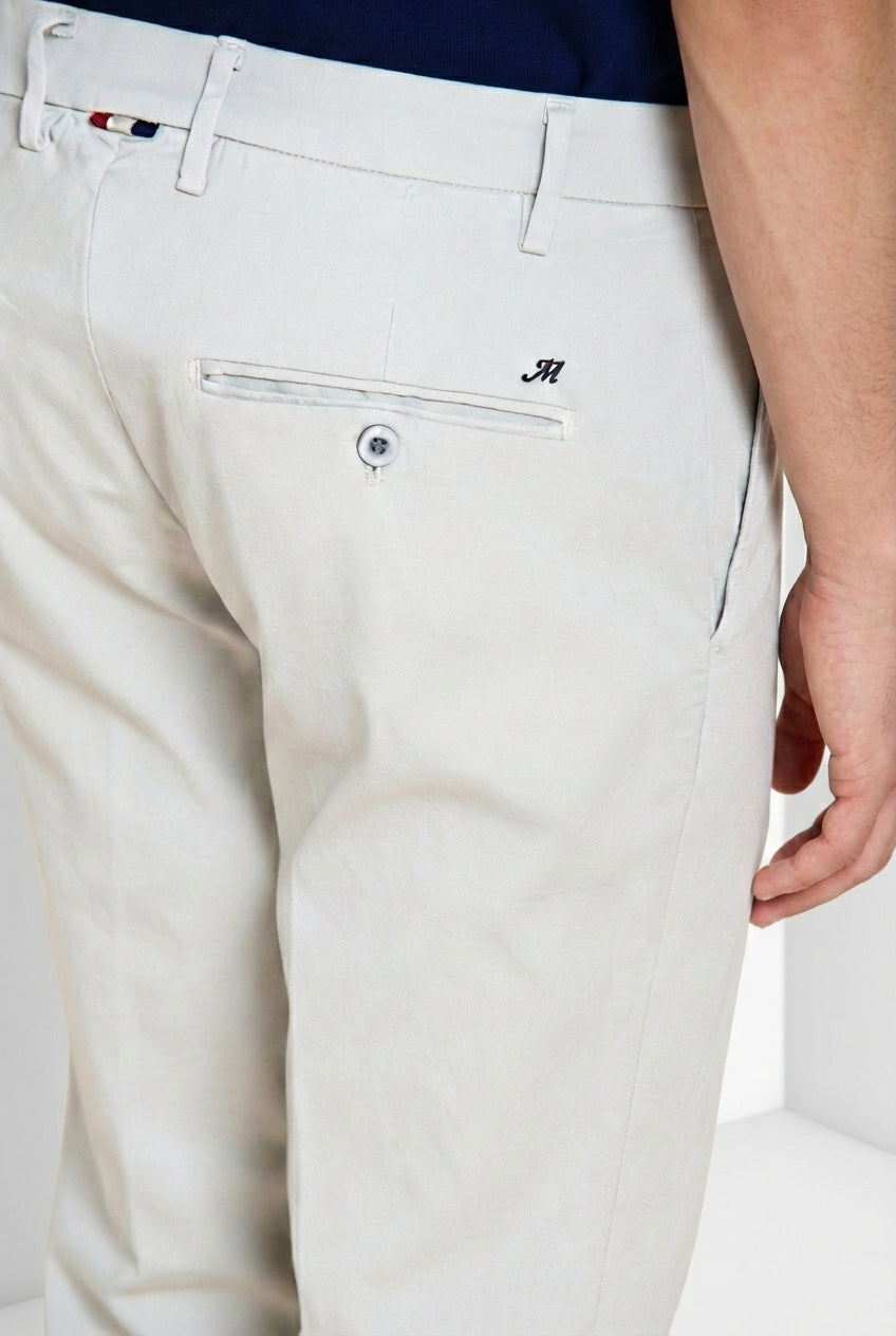 Milano pantalon chino homme en gabardine stretch extra slim fit ①