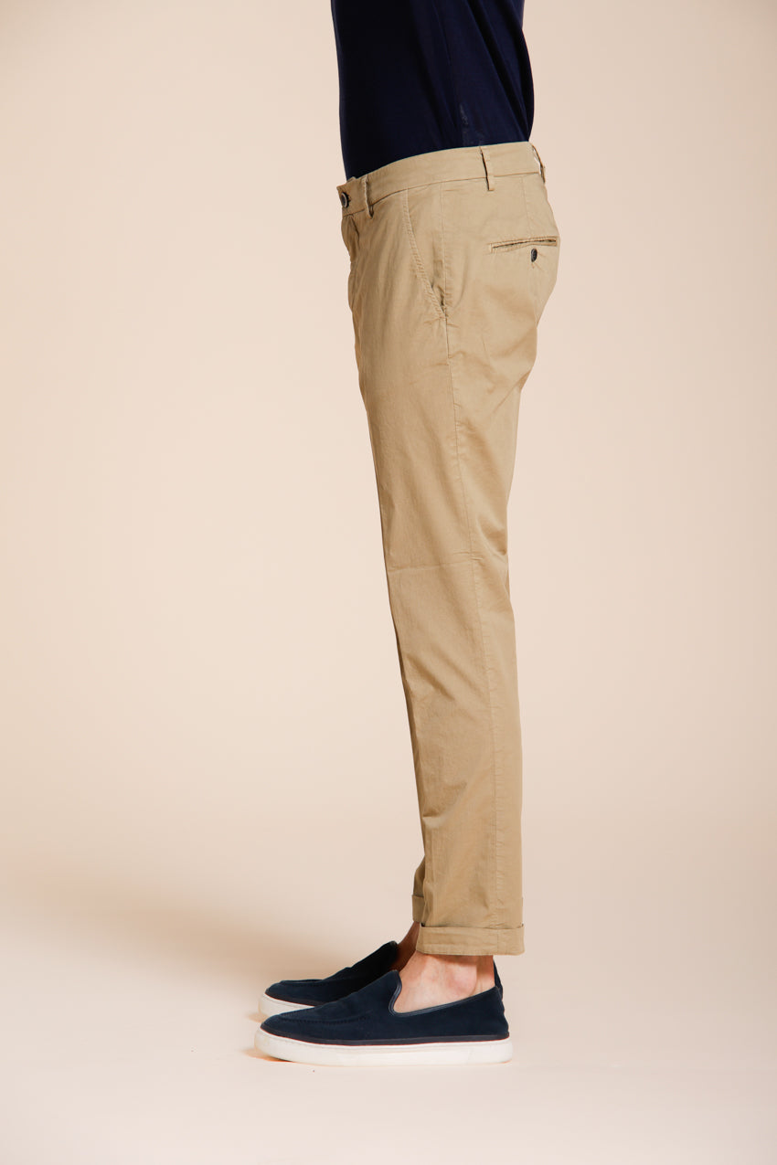 Milano pantalone chino uomo in gabardina stretch extra slim fit ①