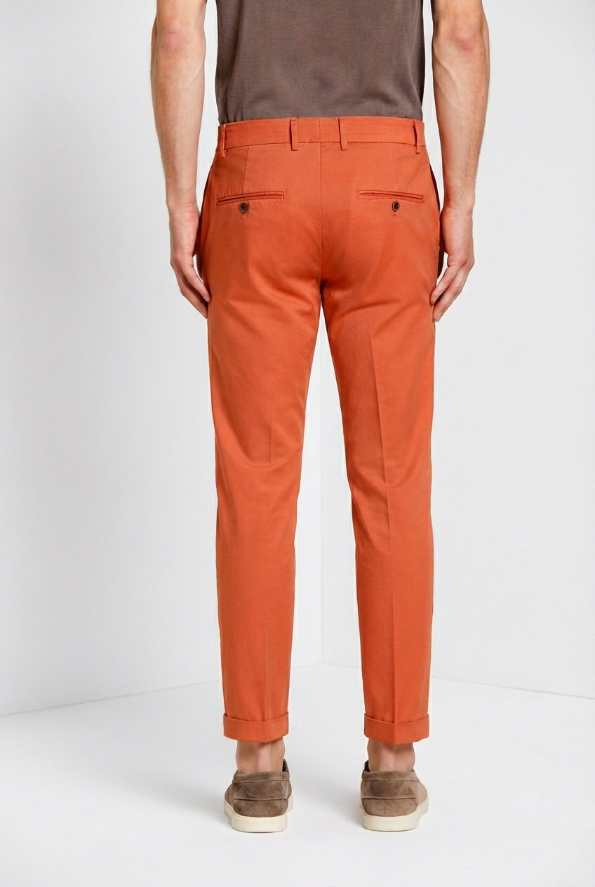 Milano pantalon chino homme en gabardine stretch extra slim fit ①