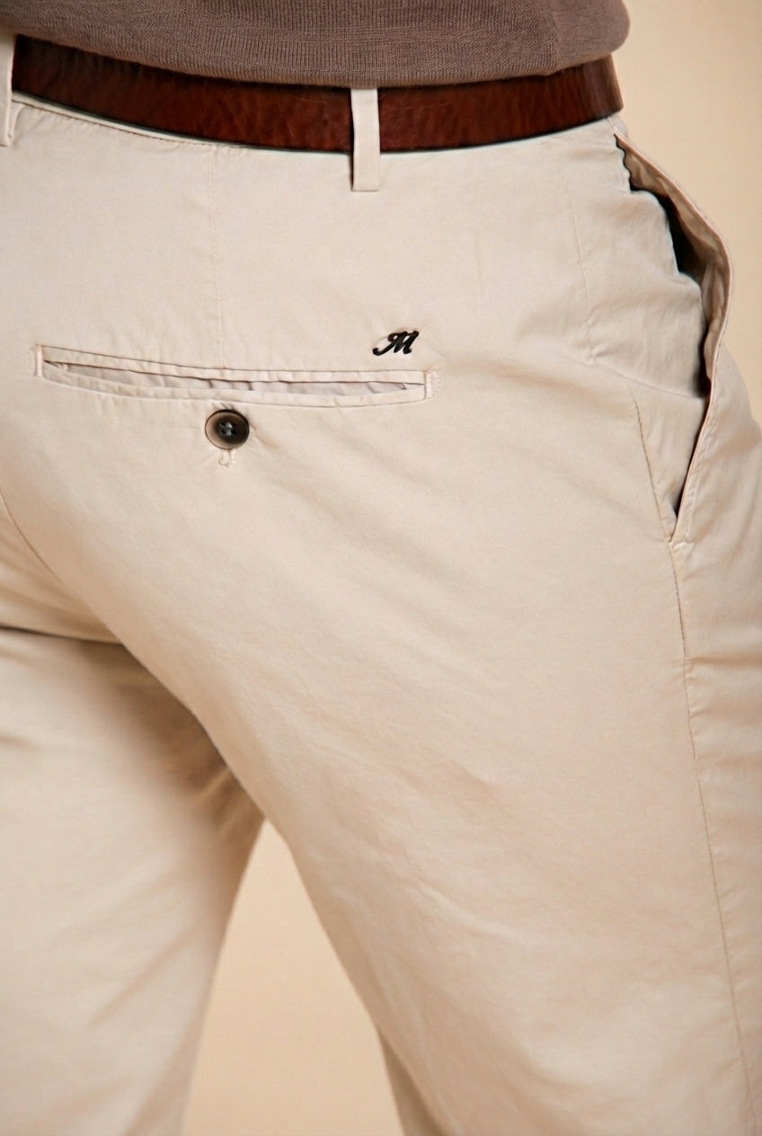Milano pantalone chino uomo in gabardina stretch extra slim fit ①