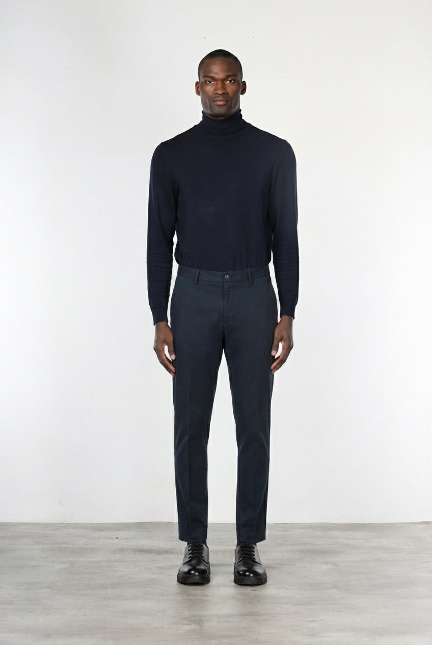 Milano chino pants for men in stretch gabardine, extra slim fit ①
