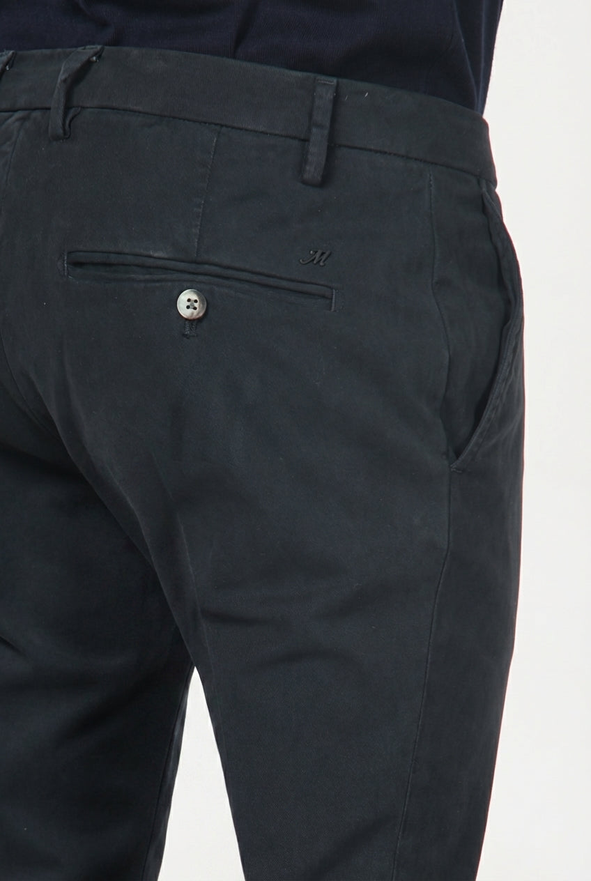 Milano chino pants for men in stretch gabardine, extra slim fit ①