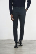 Milano chino pants for men in stretch gabardine, extra slim fit ①