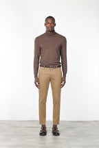 Milano chino pants for men in stretch gabardine, extra slim fit ①