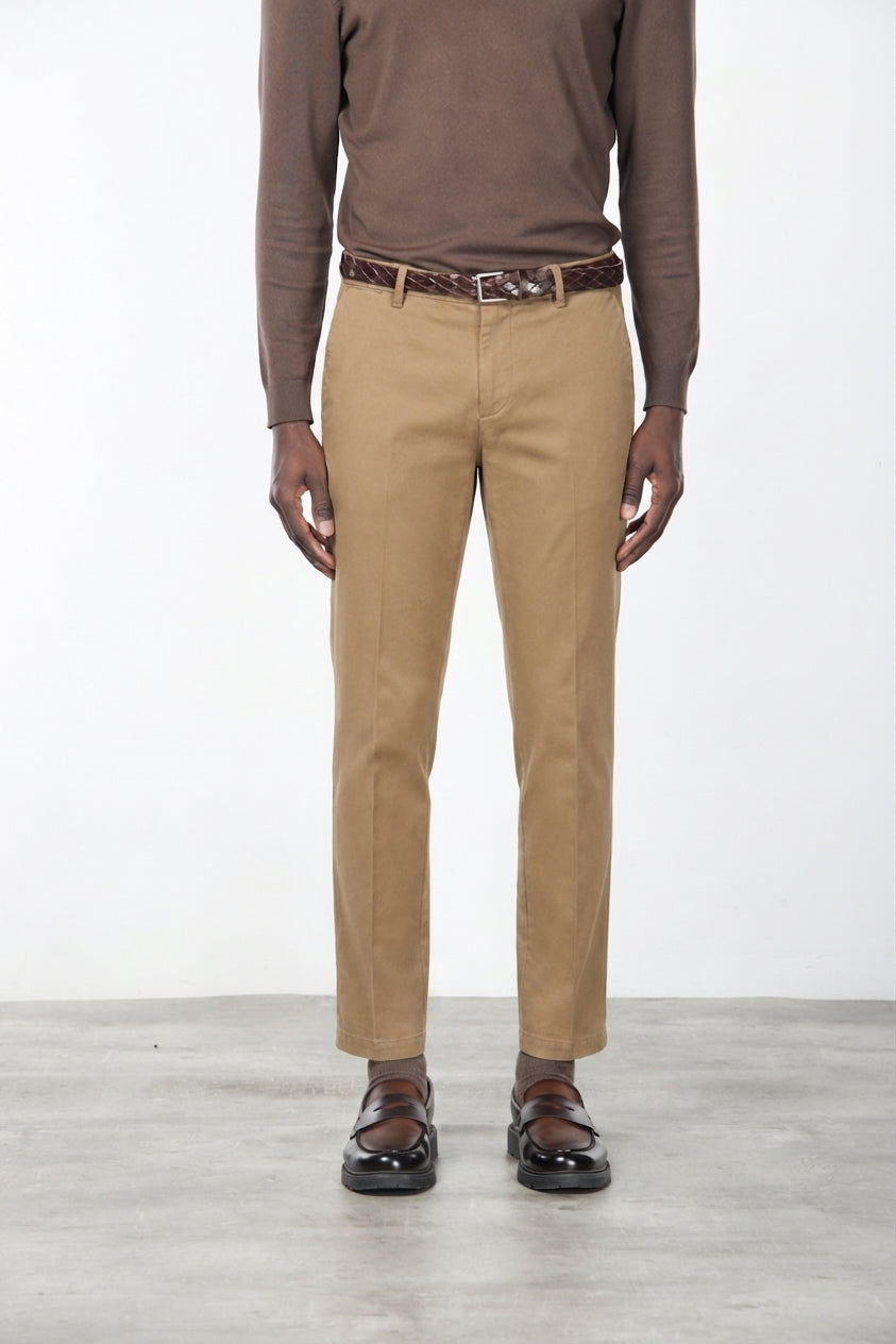 Milano chino pants for men in stretch gabardine, extra slim fit ①