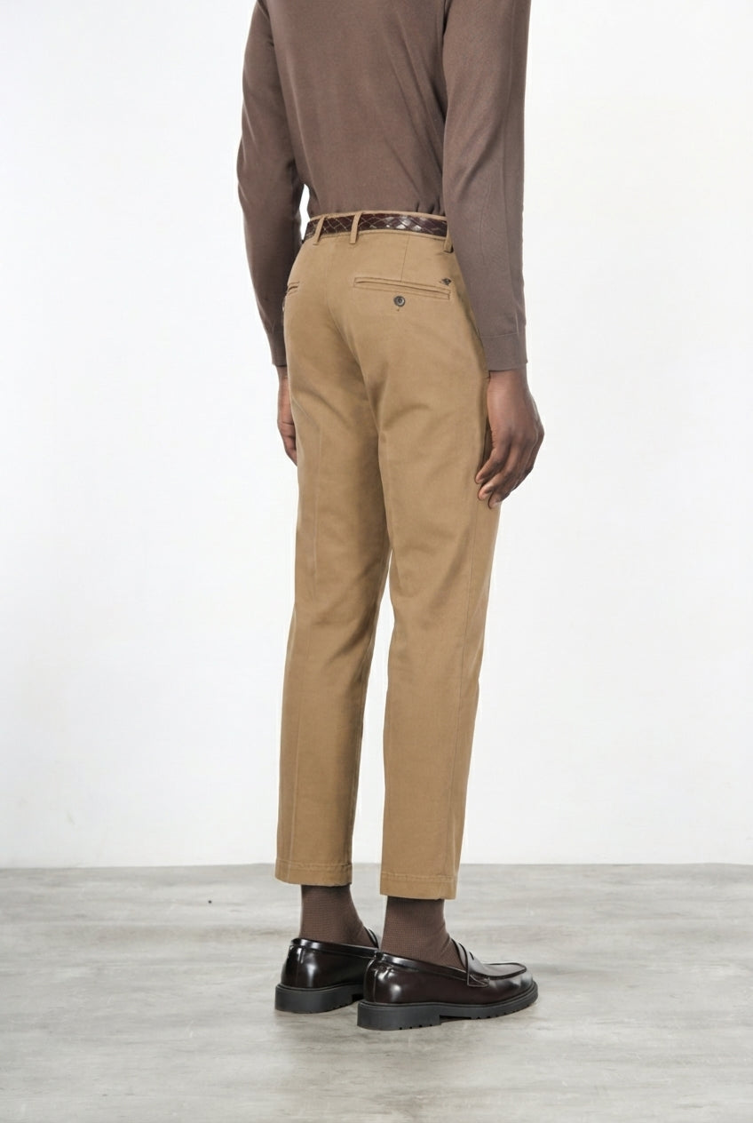 Milano chino pants for men in stretch gabardine, extra slim fit ①