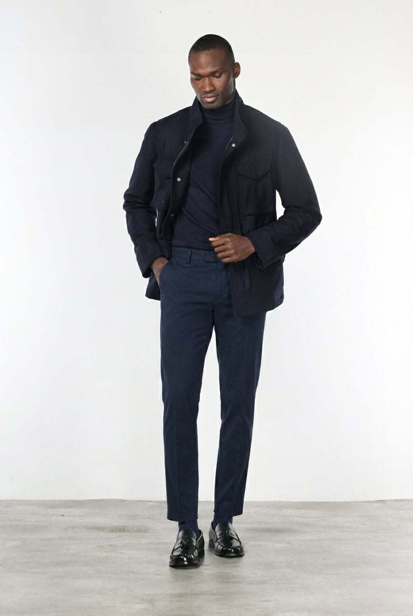 Milano men’s chino trousers in stretch gabardine extra slim fit ①