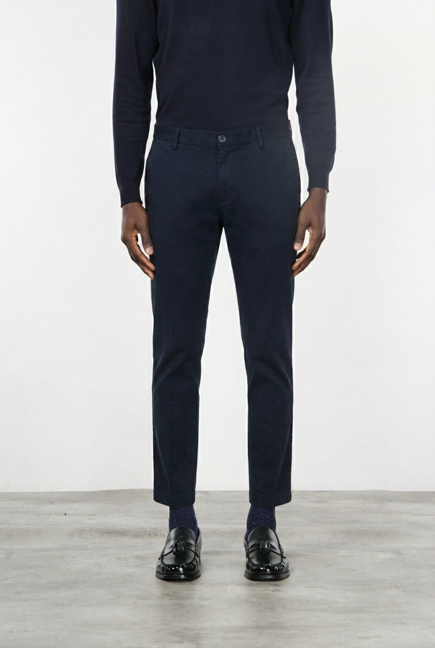 Milano men’s chino trousers in stretch gabardine extra slim fit ①