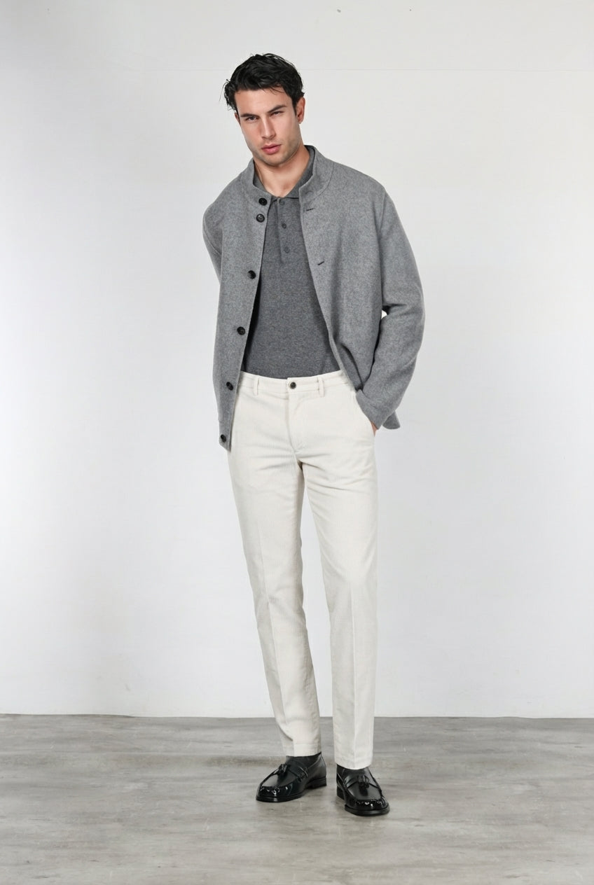 Milano pantalone chino uomo in velluto 500 righe extra slim fit ①