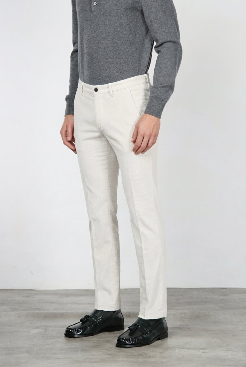 Milano pantalone chino uomo in velluto 500 righe extra slim fit ①