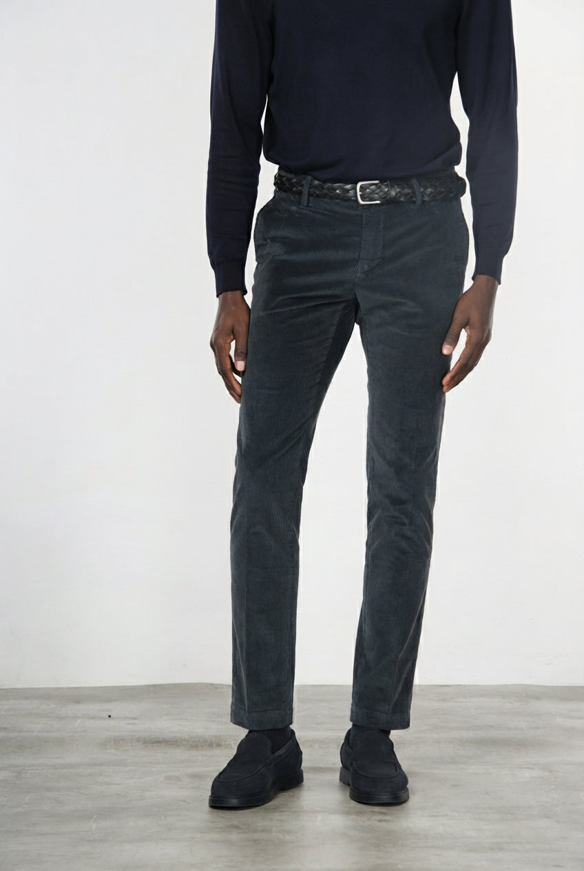 Milano pantalone chino uomo in velluto 500 righe extra slim fit ①