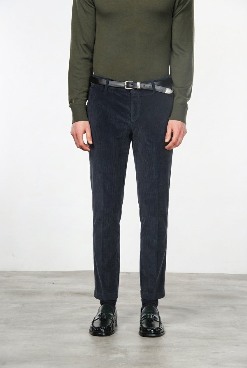 Milano pantalone chino uomo in velluto 500 righe extra slim fit ①