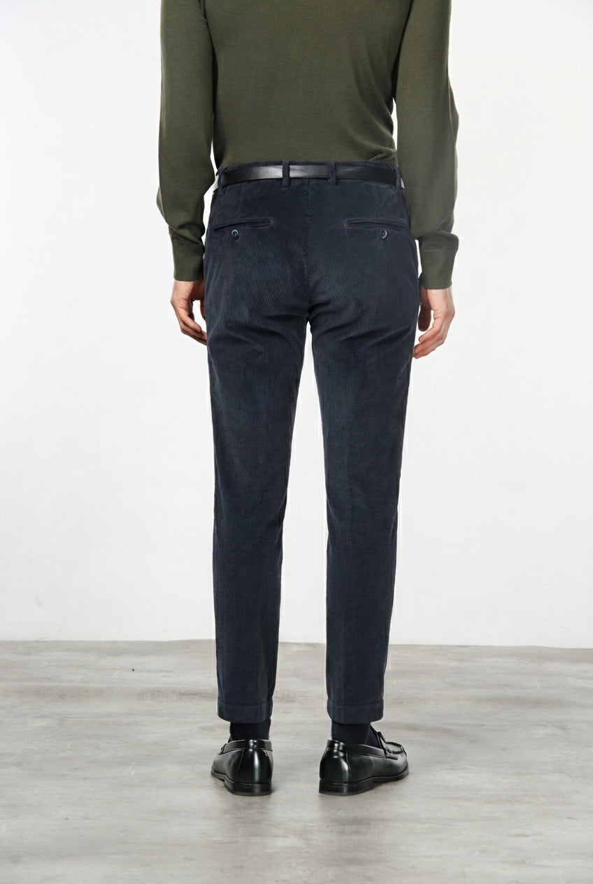 Milano pantalone chino uomo in velluto 500 righe extra slim fit ①