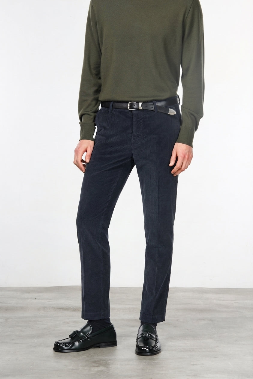 Milano pantalone chino uomo in velluto 500 righe extra slim fit ①