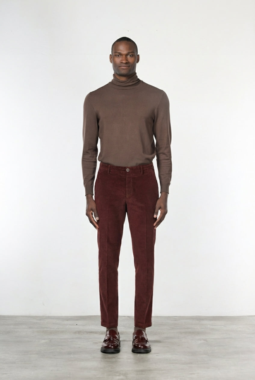 Milano pantalone chino uomo in velluto 500 righe extra slim fit ①