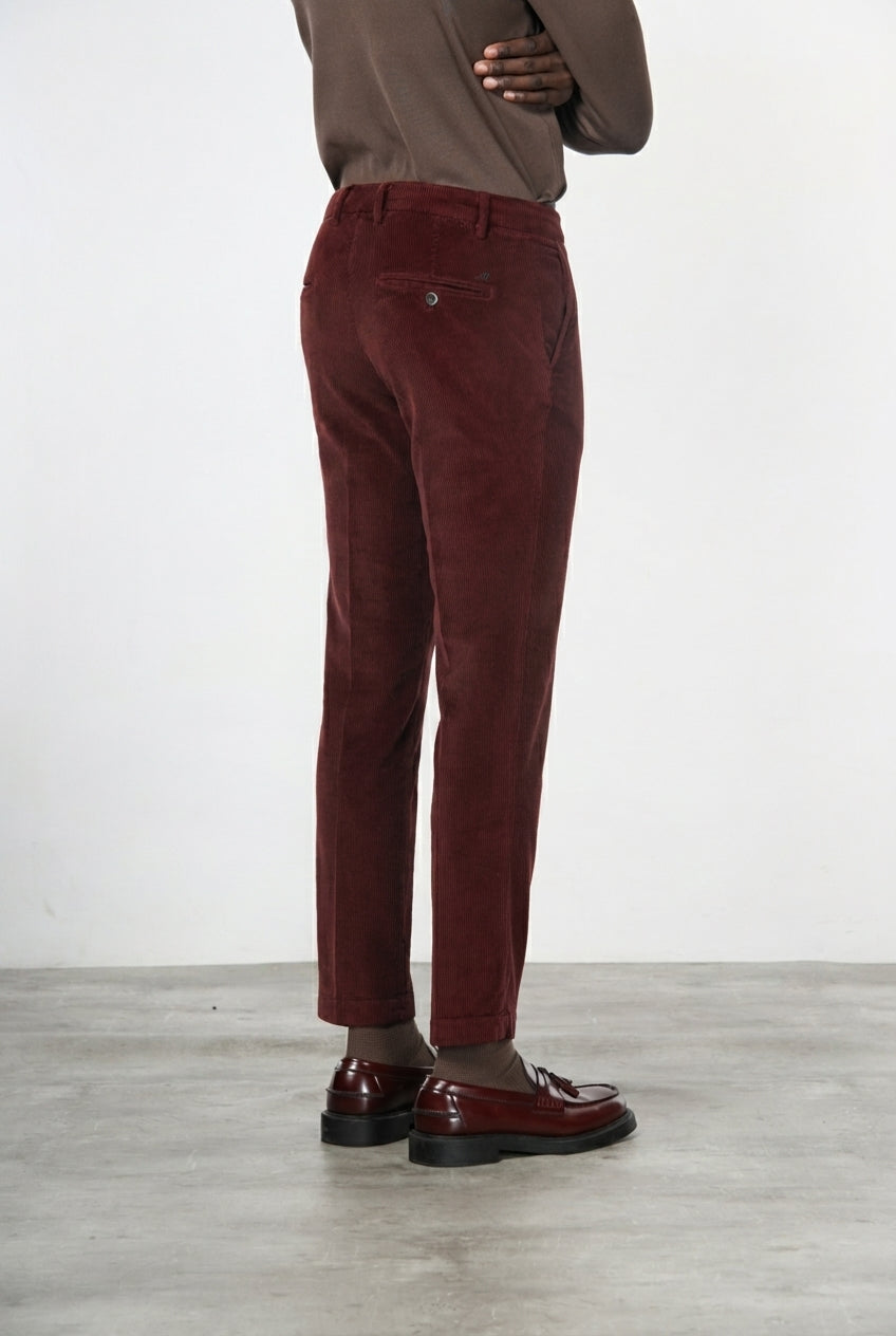 Milano pantalone chino uomo in velluto 500 righe extra slim fit ①