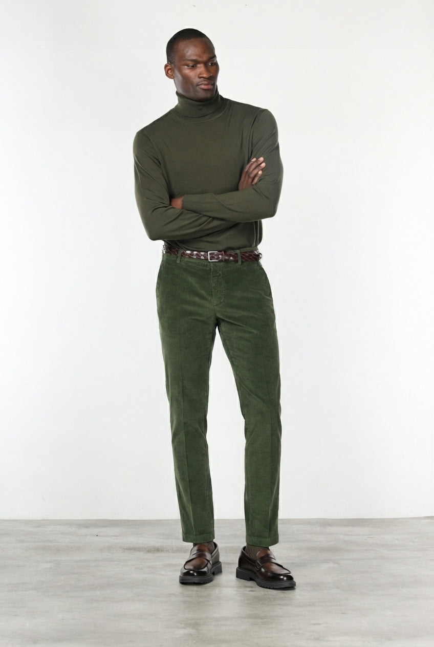 Milano pantalone chino uomo in velluto 500 righe extra slim fit ①