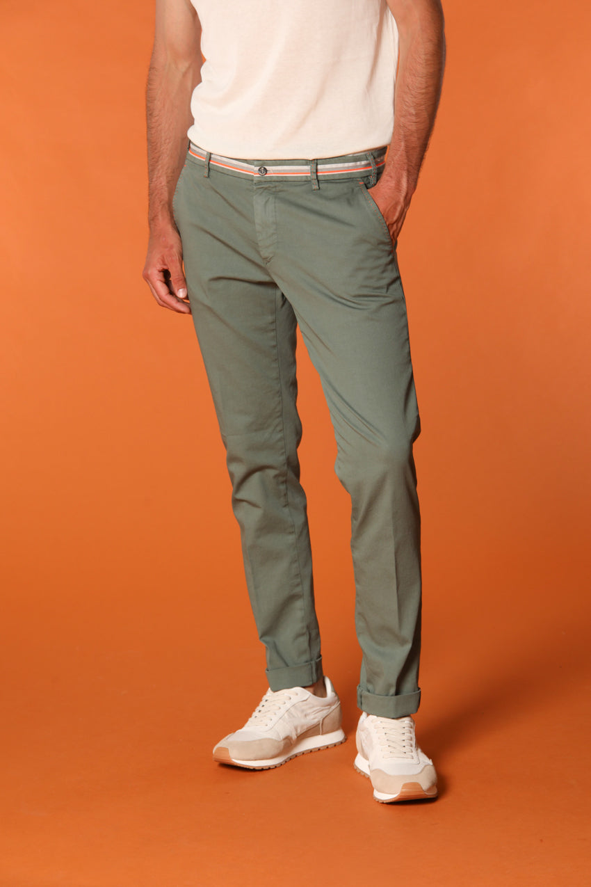 Pantalon chino homme Milano Start en satin stretch avec bandes Extra Slim fit