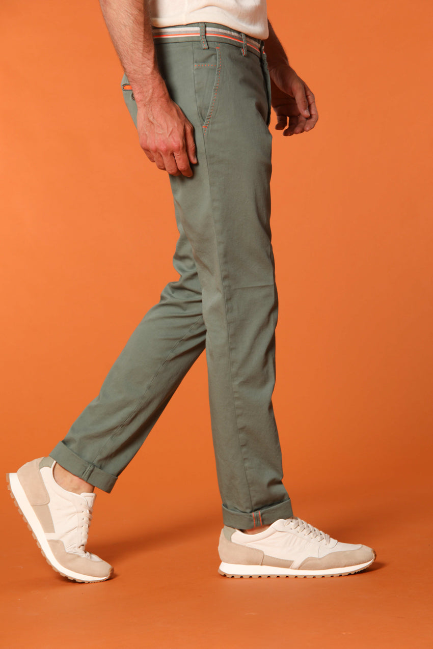 Pantalon chino homme Milano Start en satin stretch avec bandes Extra Slim fit