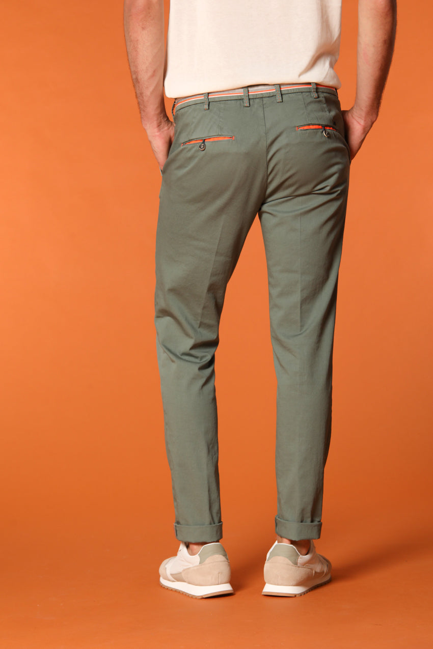 Pantalon chino homme Milano Start en satin stretch avec bandes Extra Slim fit