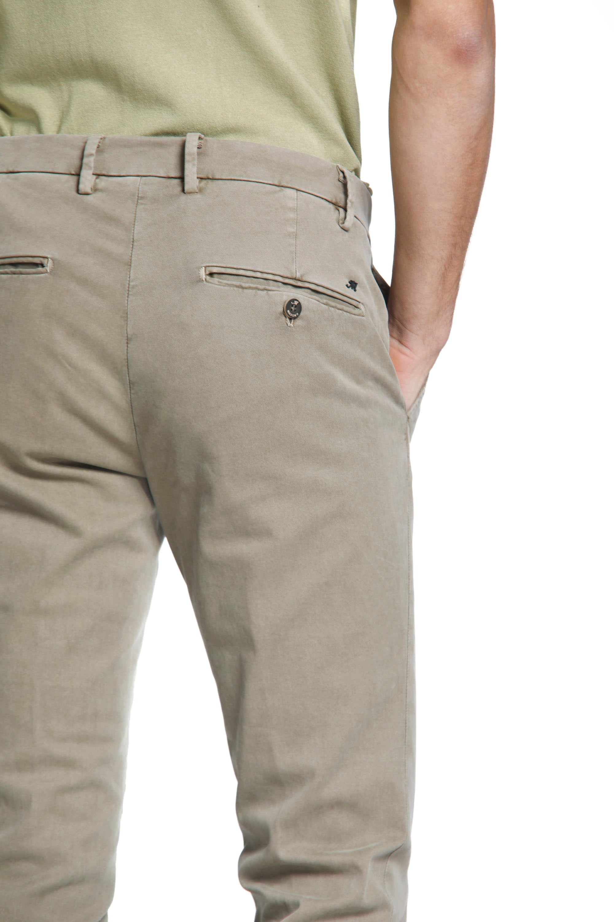 Milano Style Essential pantalon chino homme en gabardine et modal stretch coupe extra slim