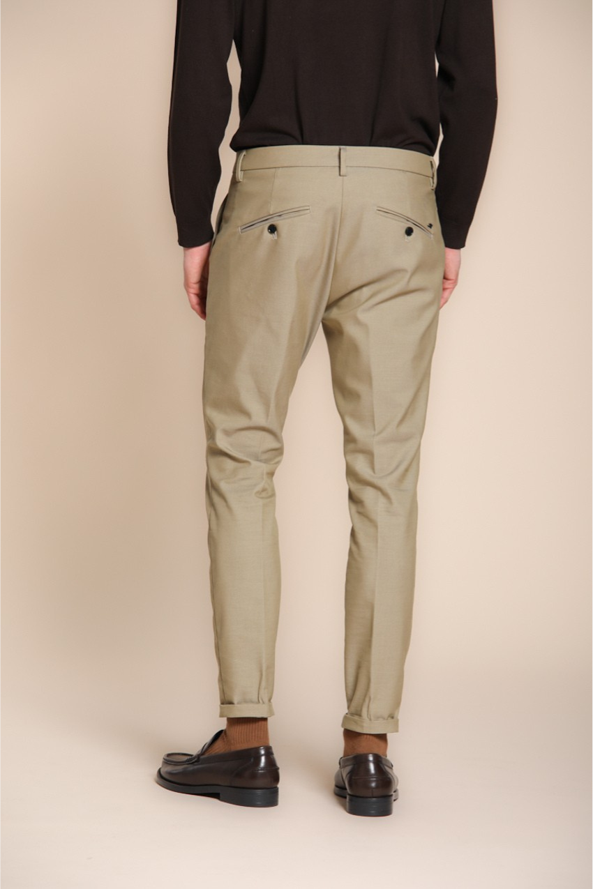 Osaka pantalone chino uomo in cotone lana carrot fit