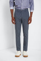 Osaka men's chino pants in fine pinstripe carrot fit