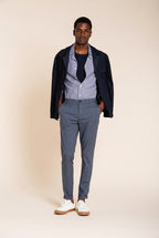 Osaka pantalone chino uomo in gessato fine carrot fit