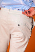 Osaka men's chino pants in fine cotton and tencel tricotine carrot fit ①