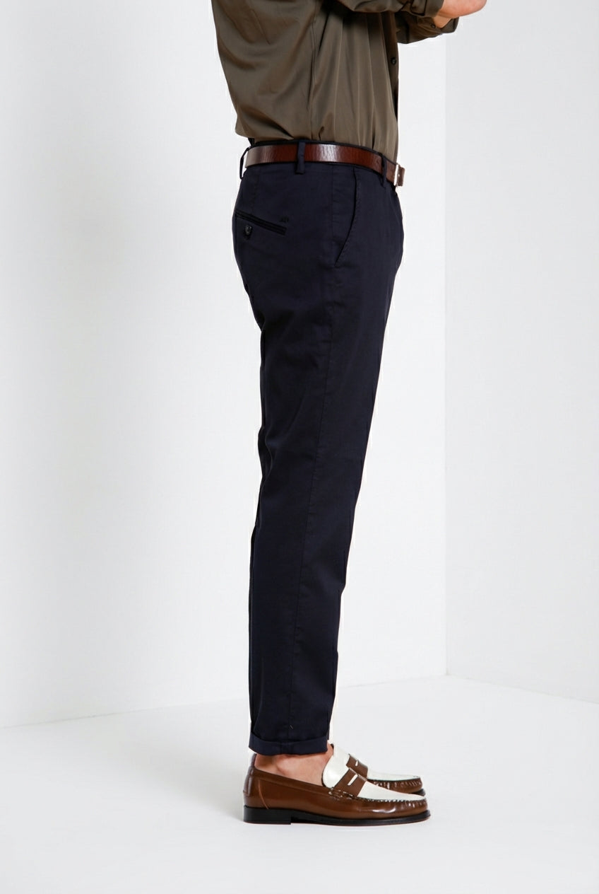 Osaka Herren Chino Hose aus feiner Trikotine aus Baumwolle und Lyocell carrot fit