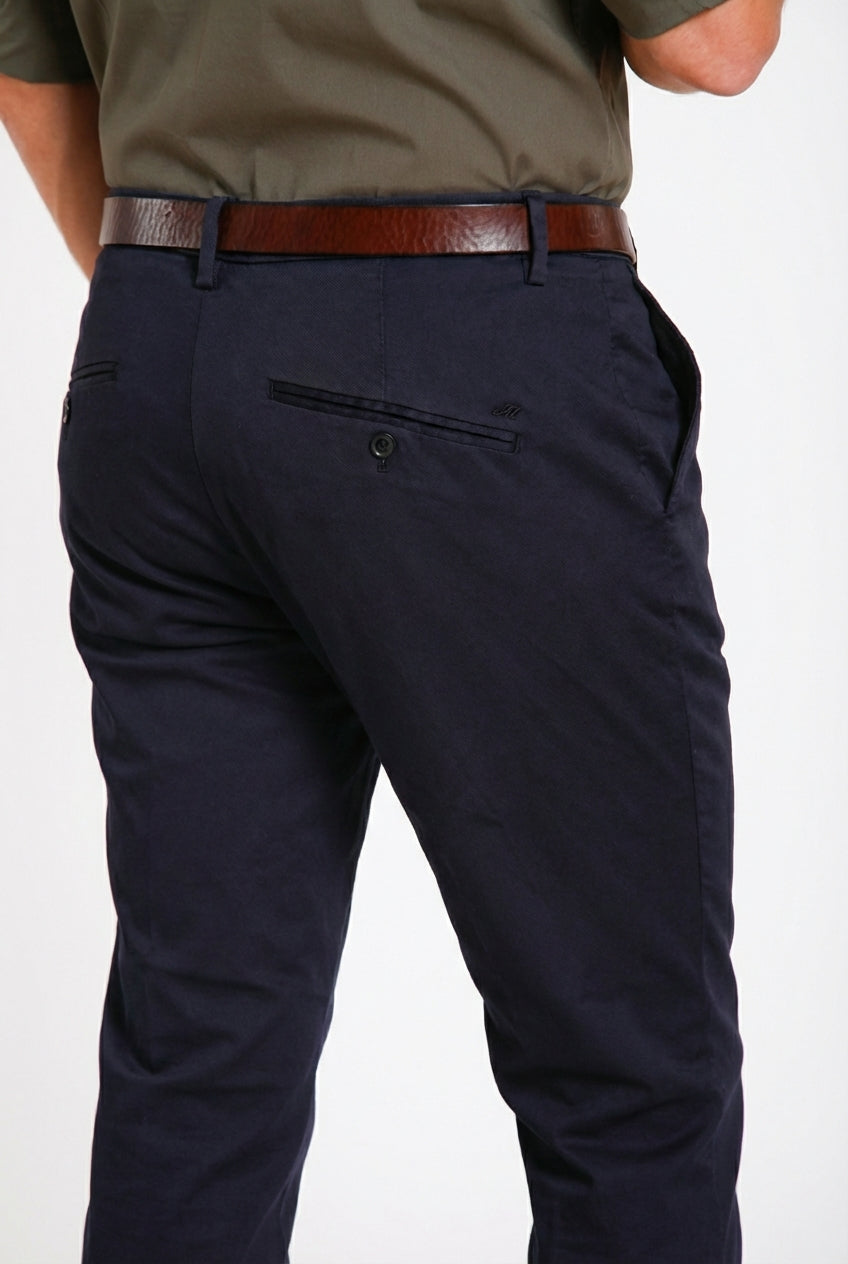 Osaka Herren Chino Hose aus feiner Trikotine aus Baumwolle und Lyocell carrot fit