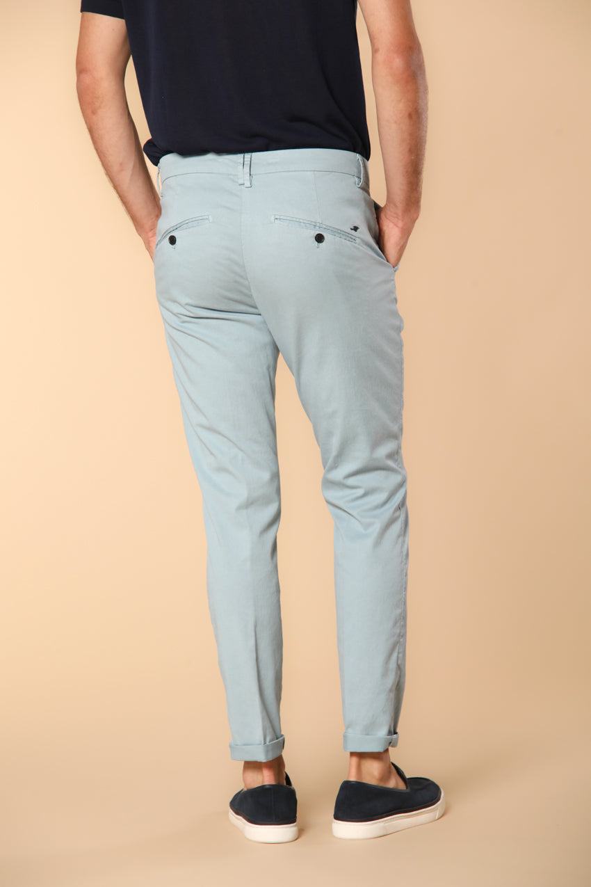 Osaka 1 Pinces pantalon chino homme en twill de coton et lyocell coupe Carrot