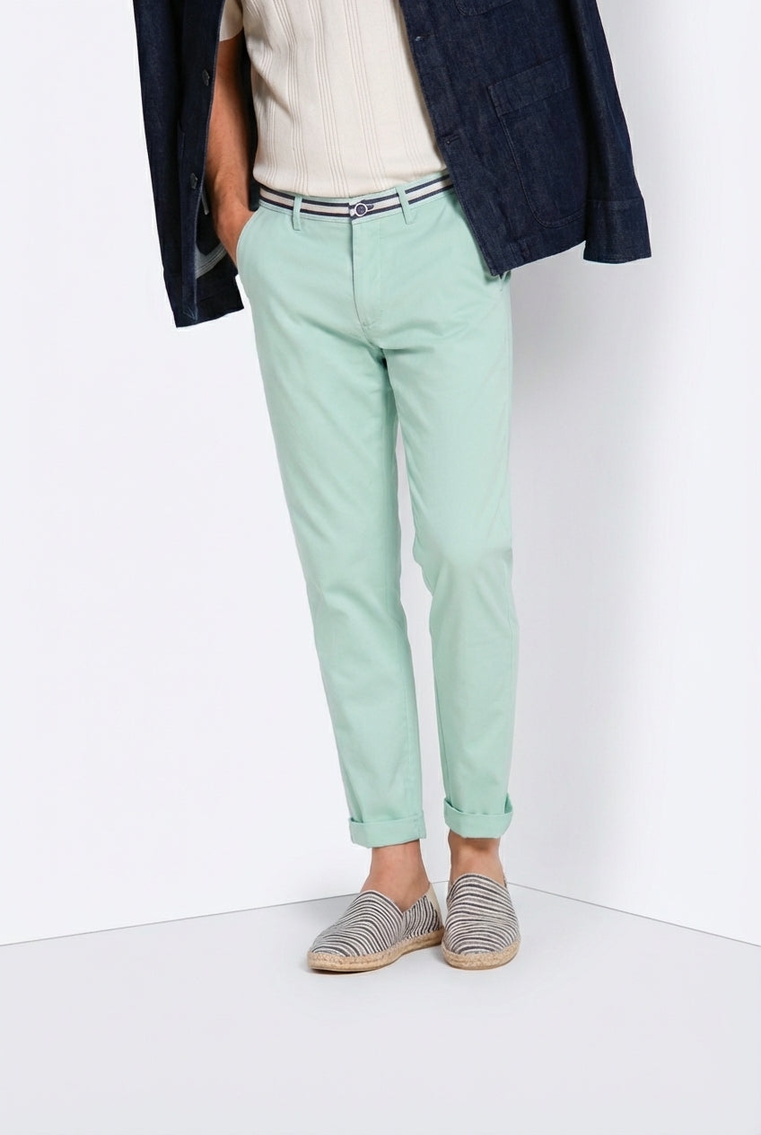 Torino Summer men's chino pants in cotton and lyocell twill slim fit