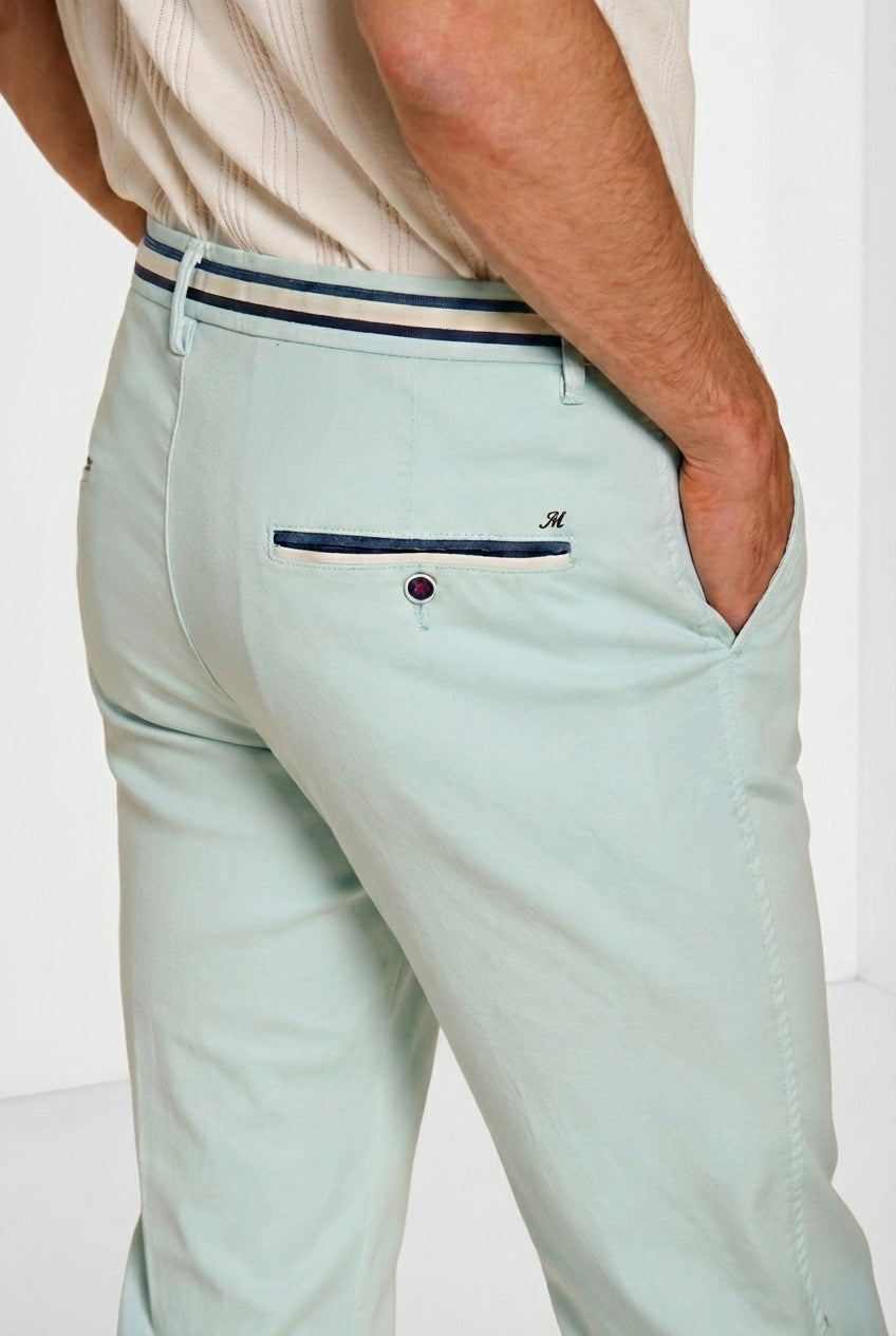Torino Summer men's chino pants in cotton and lyocell twill slim fit