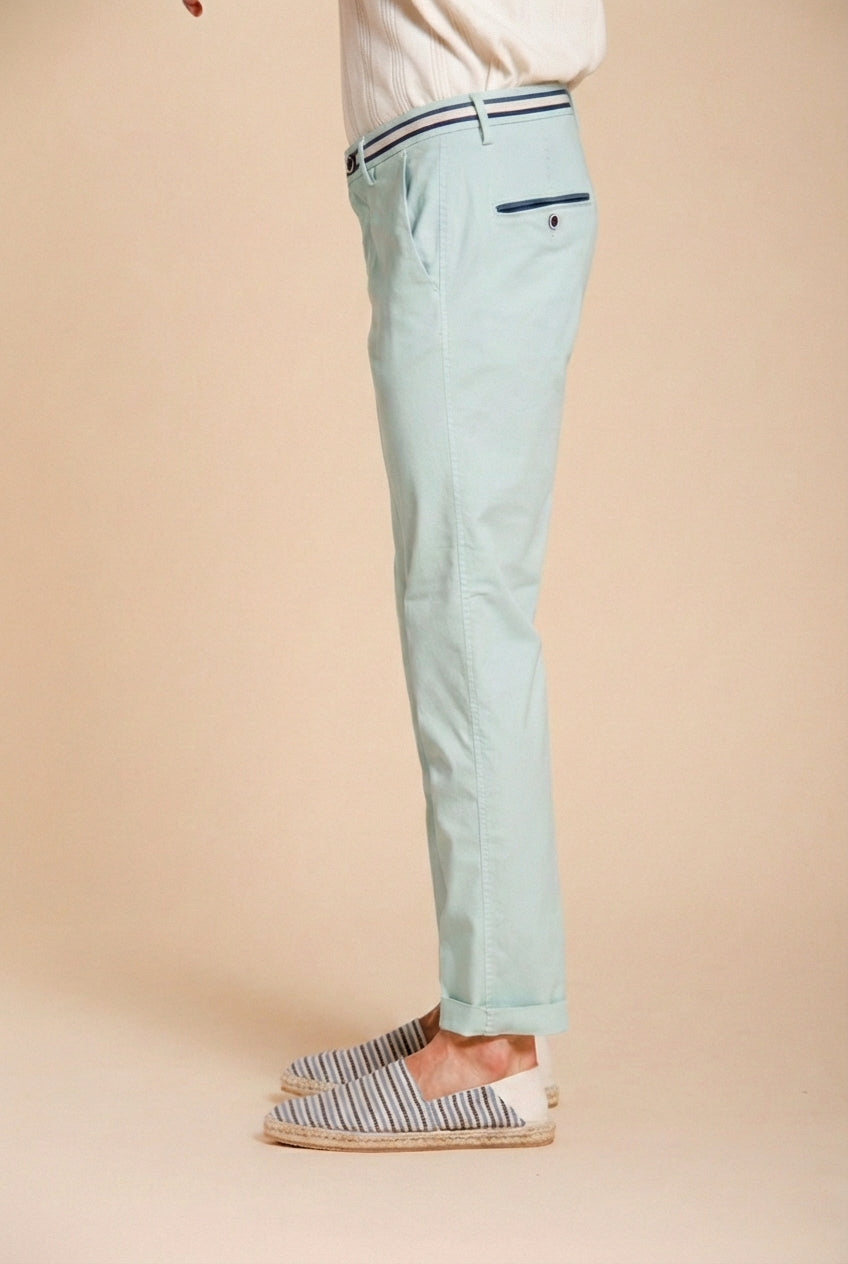 Torino Summer men's chino pants in cotton and lyocell twill slim fit