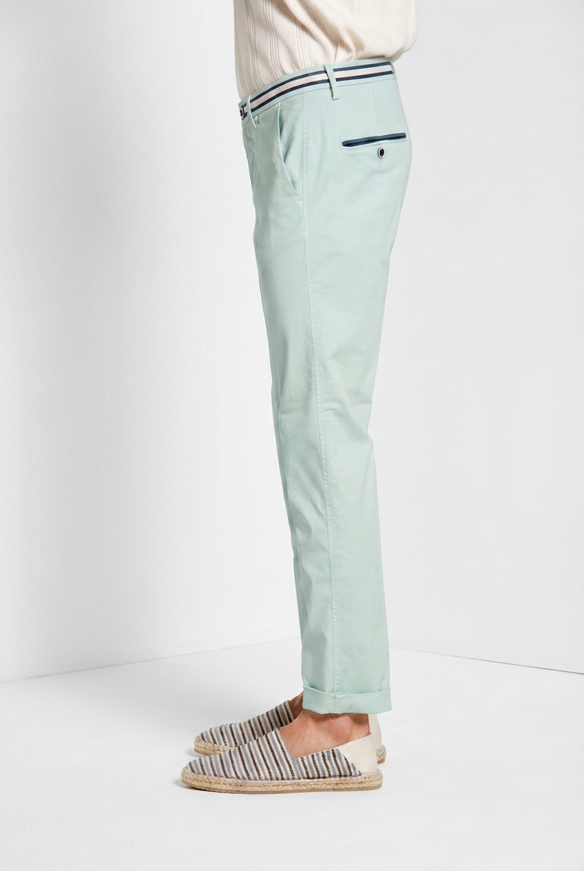 Torino Summer men's chino pants in cotton and lyocell twill slim fit