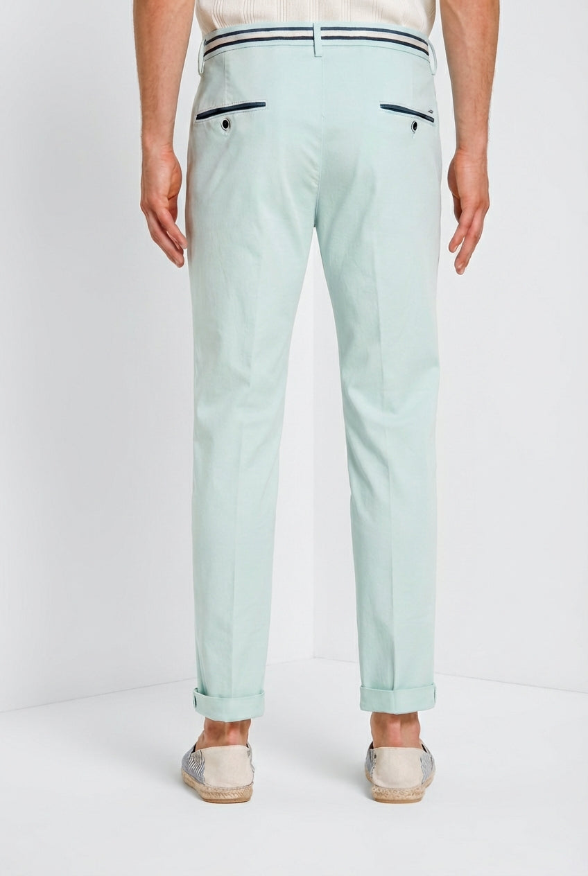Torino Summer men's chino pants in cotton and lyocell twill slim fit