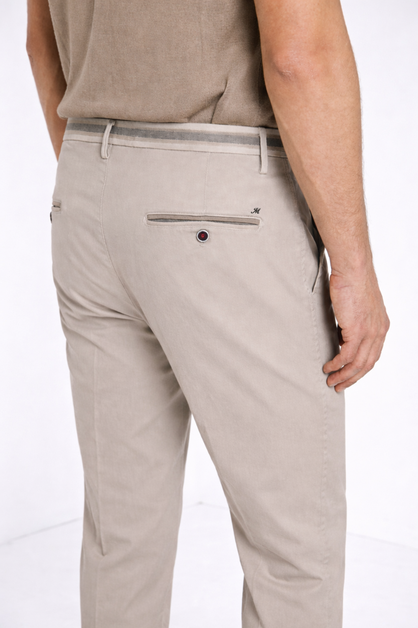 Torino Summer men's chino pants in cotton and lyocell twill slim fit