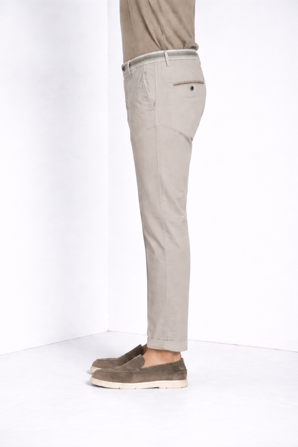 Torino Summer men's chino pants in cotton and lyocell twill slim fit