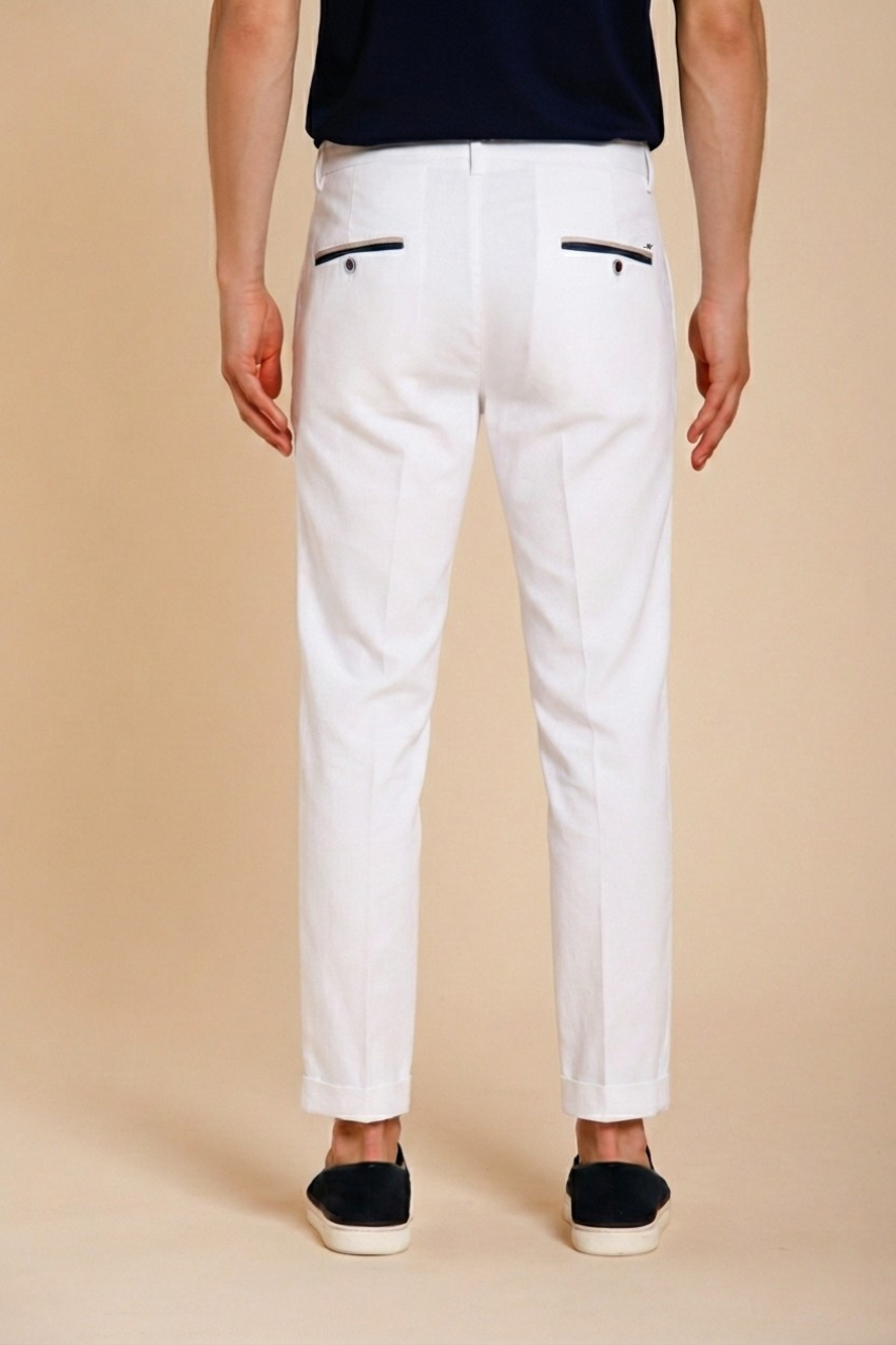 Torino Summer pantalon chino homme en twill de coton et lyocell slim fit