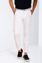 Torino Summer pantalón chino hombre en twill de algodón y lyocell slim fit