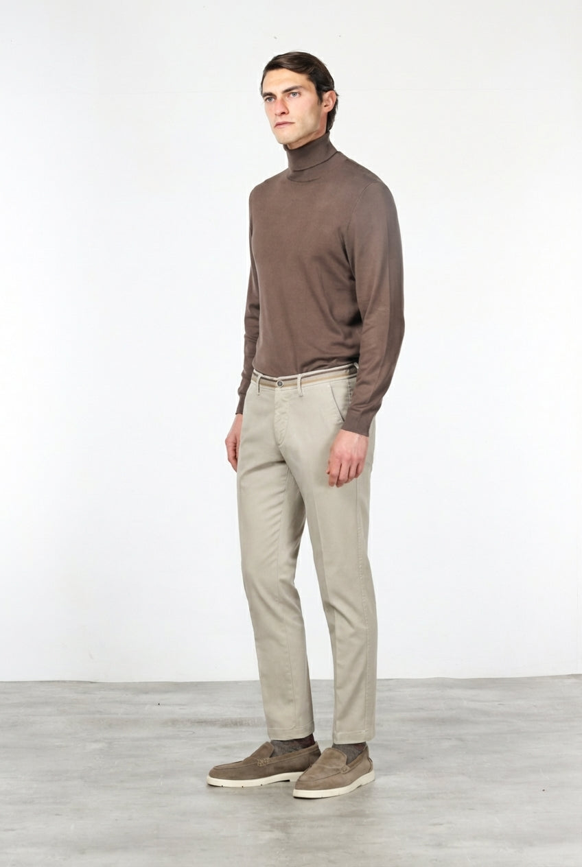 Torino Winter pantalone chino uomo in gabardina stretch slim fit